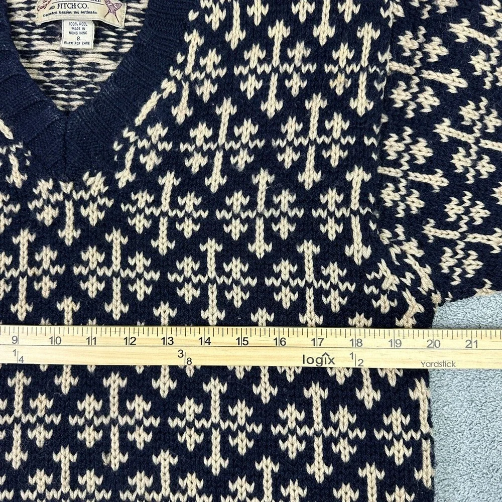 Vintage Abercrombie Fitch Sweater Mens S Fair Isle Knit Wool Birds Eye READ